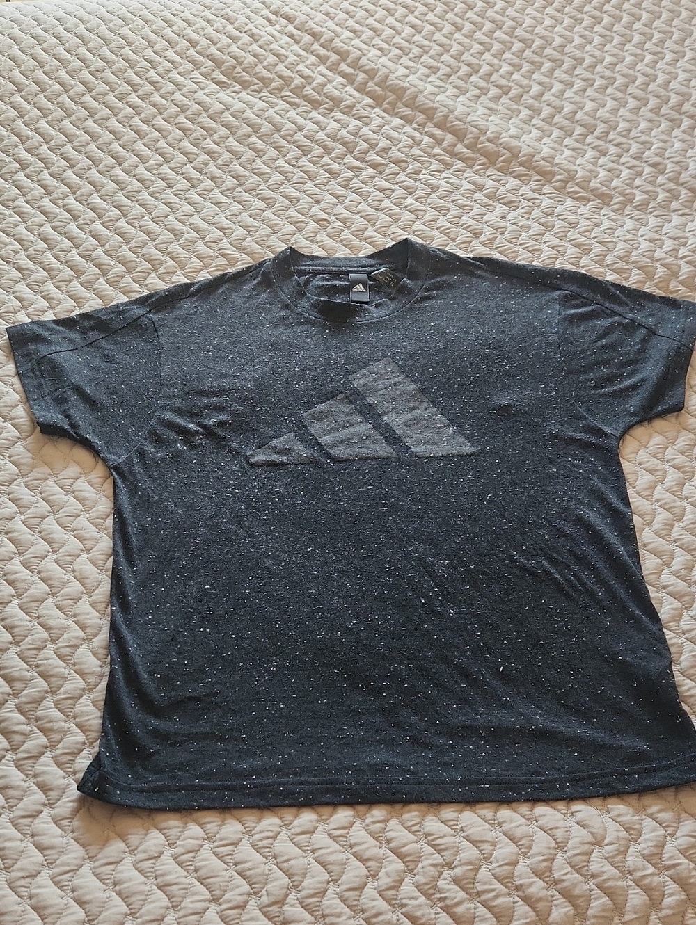 Adidas Black Speckled Logo Crew Tee